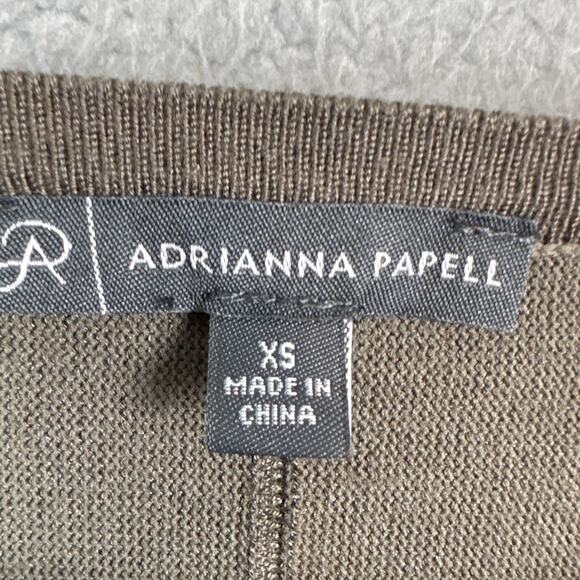Adrianna Papell Women's Exposed Seam High Low Oversized Sweater Olive XS NWT - Picture 6 of 9